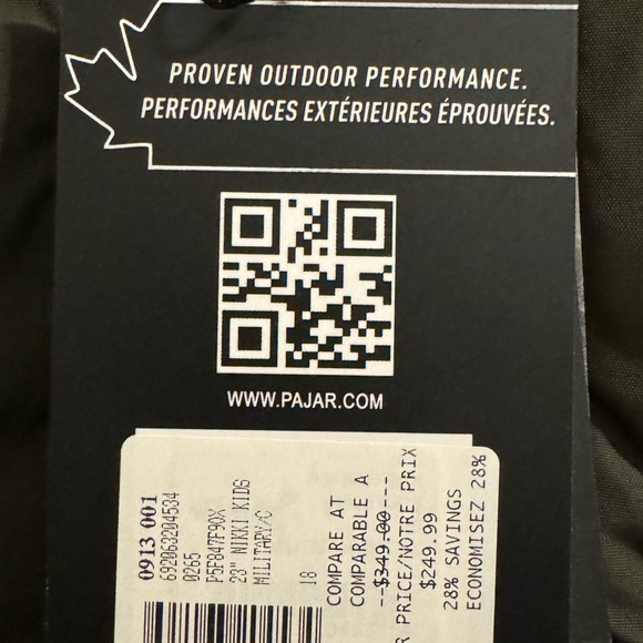 NWT Pajar Kids Winter Parka - Dark green with black trims- Size 18 - Picture 12 of 17